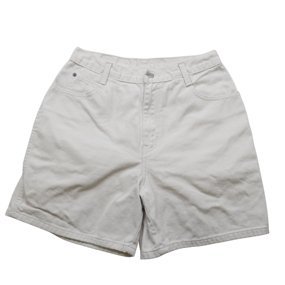 Vintage Gitano Shorts Womens Size 10 High Waist White Denim Casual 90s